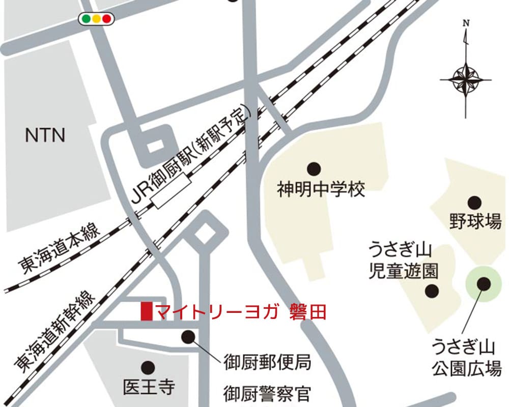 マイトリーヨガ磐田店地図